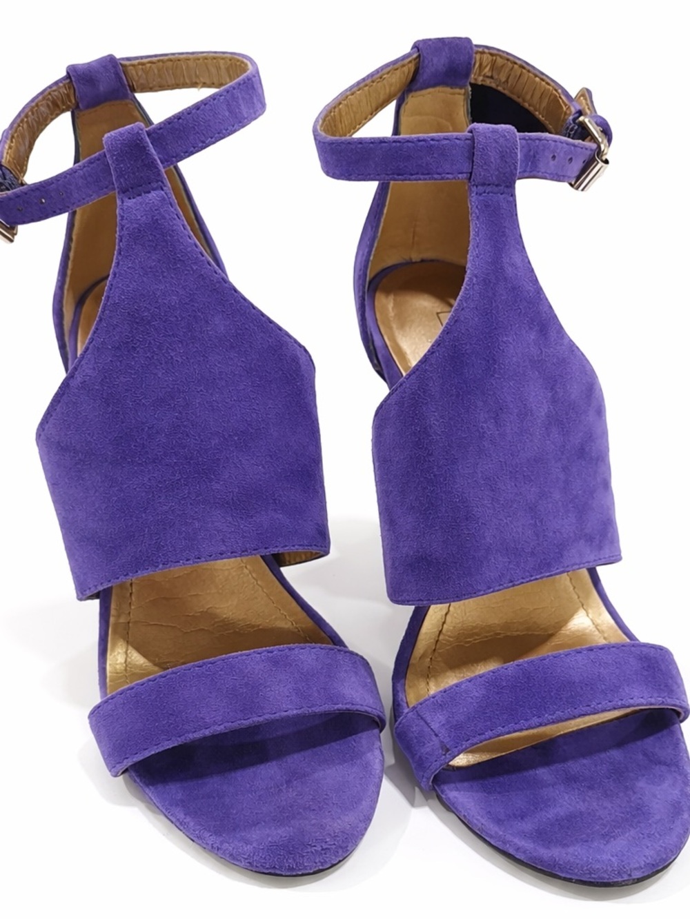 BCBG Paris Dorryx Open Toe Stiletto Heels Purple Sapphire Size 7M